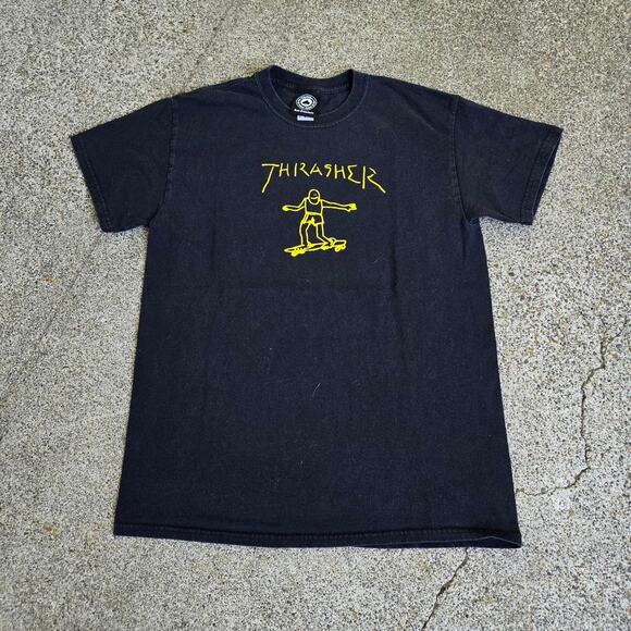 Vtg Y2k THRASHER MAGAZINE Cartoon Skateboarder Graphic Skate T Shirt M - Picture 1 of 5